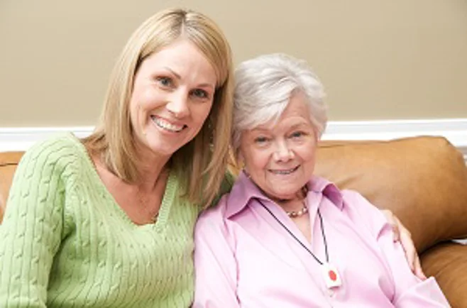 mother and daughter with pendant. alert1 medical alert system mother and daughter with pendant. alert1 medical alert system